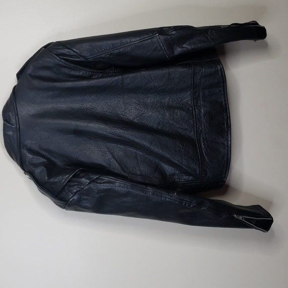 WILSONS LEATHER HEAVY WEIGHT MOTORCYCLE BLACK JACKET BIKER MEN SIZE XXL - Picture 3 of 10